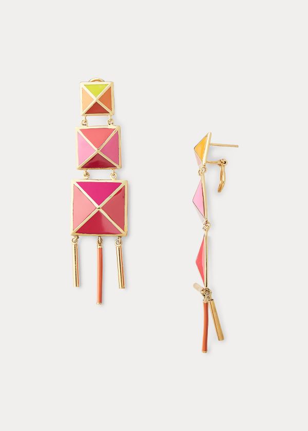 Women's Ralph Lauren Enamel Tiered-Pyramid Earrings | 480576IWX